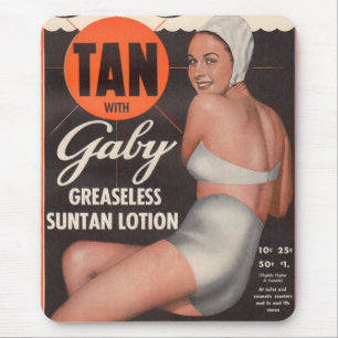 Tapis De Souris 1950 Gaby Suntan Lotion ad