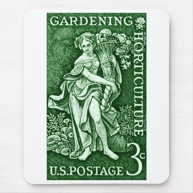 Tapis De Souris 1958 Jardinage + Timbre d'horticulture (Devant)