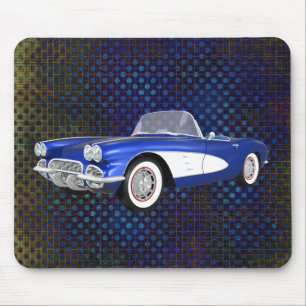 Tapis De Souris 1961 Corvette C1 : Fin bleue :Mousepad