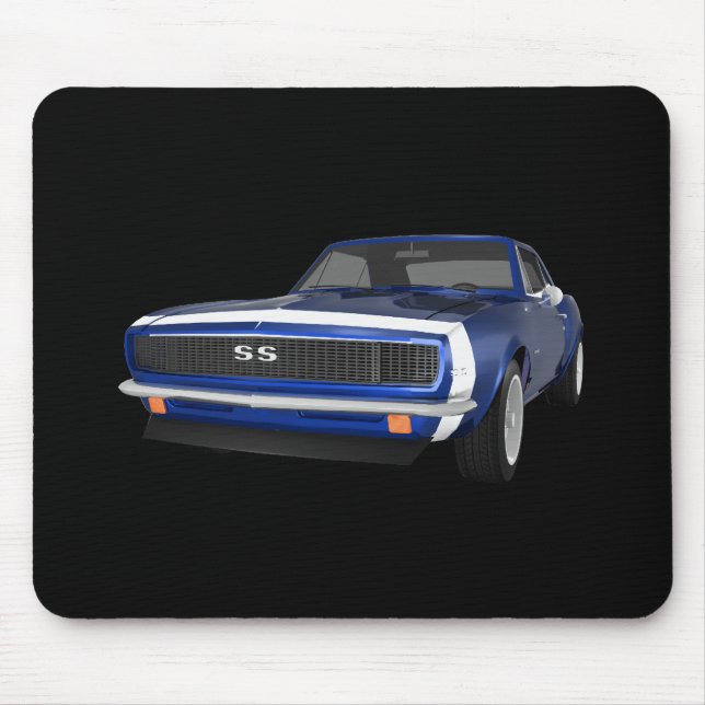 Tapis De Souris 1967 Camaro SS: Fin bleue : Modèle 3D: (Devant)