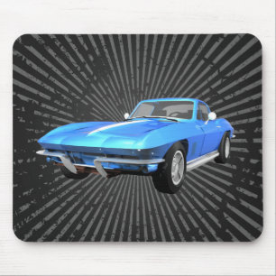 Tapis De Souris 1967 Corvette Sports Car : Fin bleue :Mousepad