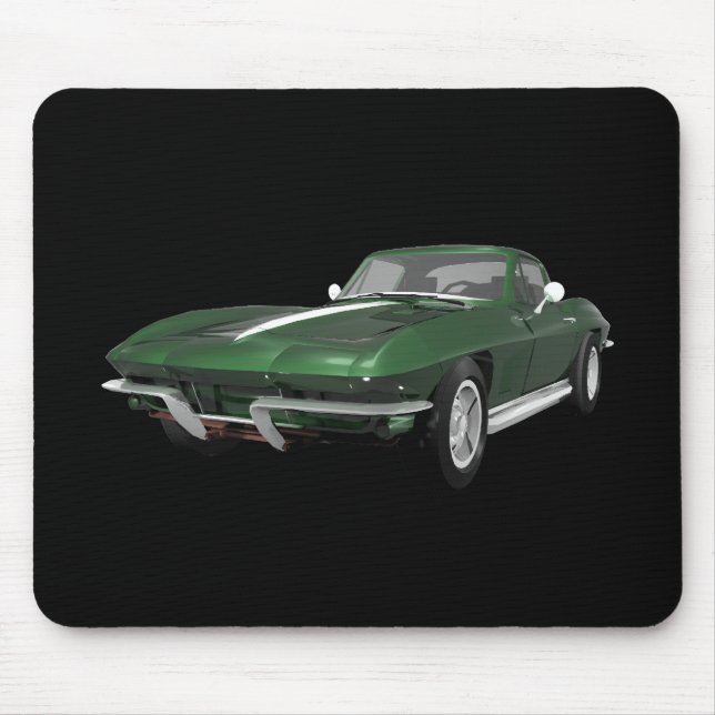 Tapis De Souris 1967 Corvette Sports Car : Vert Finition : (Devant)