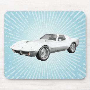 Tapis De Souris 1970 Corvette Sports Car : Fin blanche : Mousepad