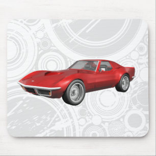 Tapis De Souris 1970 Corvette Sports Car : Fin rouge : Mousepad