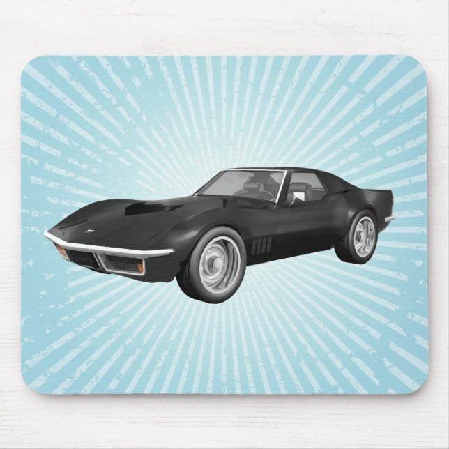 Tapis De Souris 1970 Corvette Sports Car : Finition noire :Mousepa (Devant)
