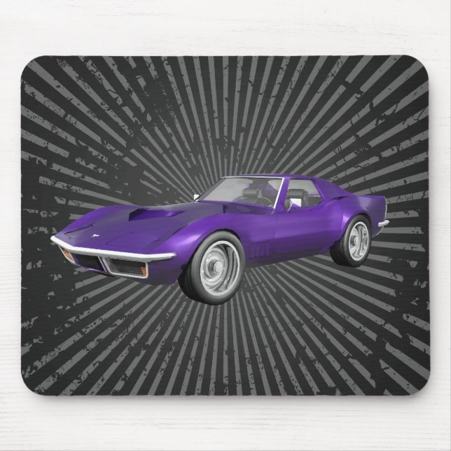 Tapis De Souris 1970 Corvette Sports Car: Purple Finish: Mousepad (Devant)