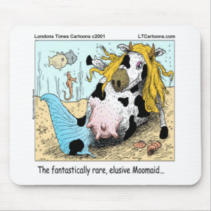 Tapis De Souris 1/2 Vache 1/2 Sirène Moomaid Drôle