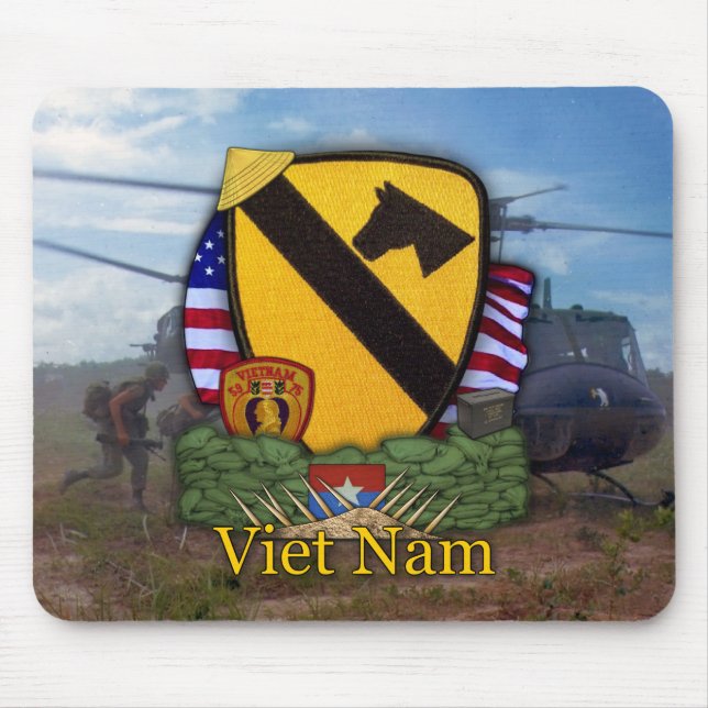 Tapis De Souris 1re division de cavalerie vétérans vietnam Mousepa (Devant)