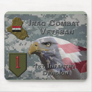 Tapis De Souris 1re Division d'infanterie Irak Vétérinaire de comb