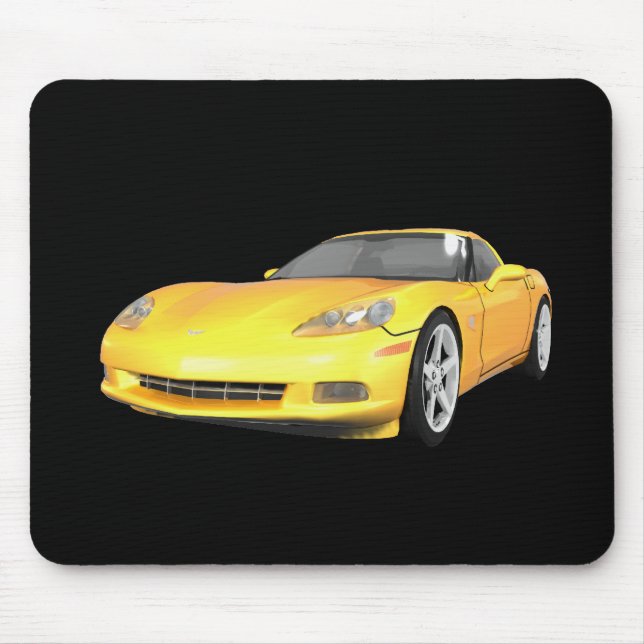 Tapis De Souris 2008 Corvette : Voiture de sport : Jaune Finition  (Devant)