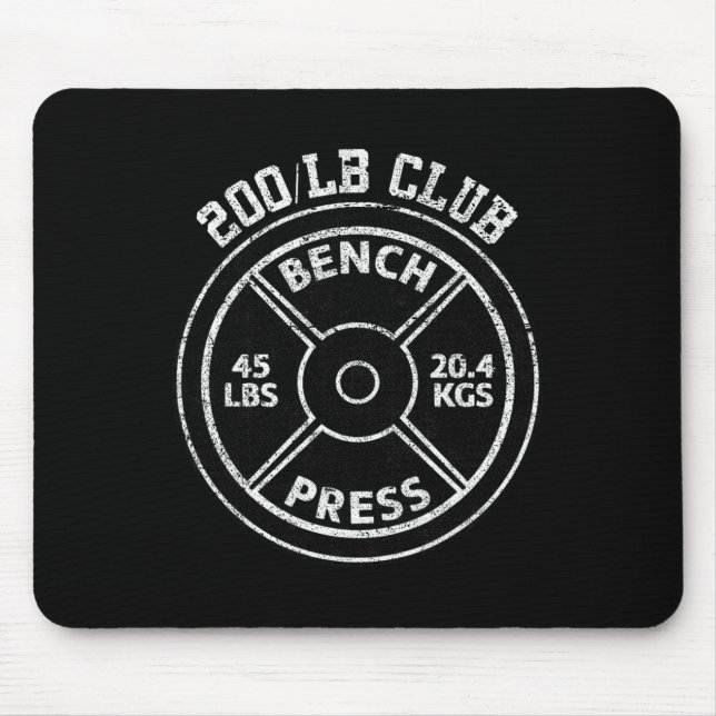 Tapis De Souris 200 Lbs Pound Bench Press Club Gym Weightlifting P (Devant)