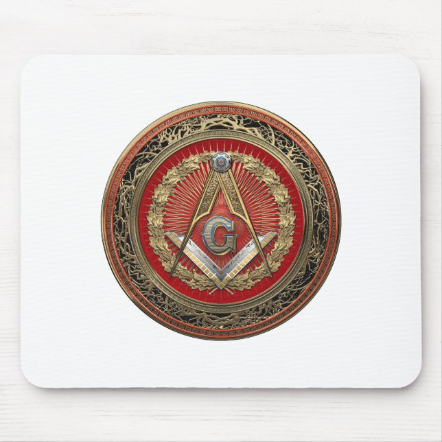 Tapis De Souris [200] Master Mason - Gold Carré & Compass (Devant)