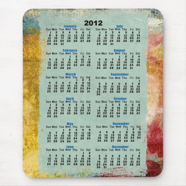 Tapis De Souris 2012 mousepads de calendrier (Devant)
