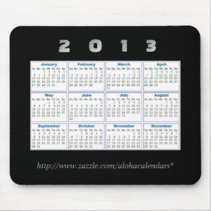 Tapis De Souris 2013 calendrier Mousepad