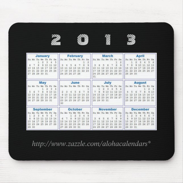 Tapis De Souris 2013 calendrier Mousepad (Devant)