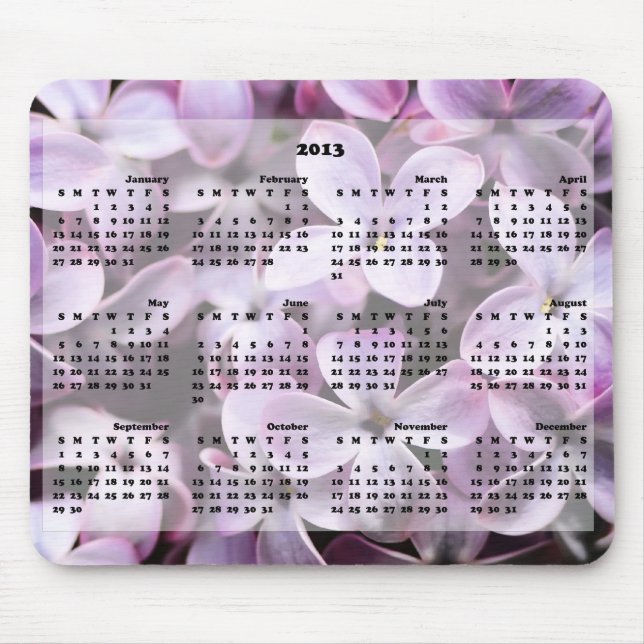 Tapis De Souris 2013 lilas Mousepad de calendrier (Devant)