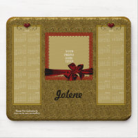 2014-2015 Calendrier Pad GOLD avec Coeurs ROUGES