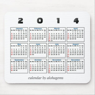 Tapis De Souris 2014 calendrier Mousepad