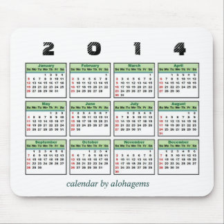 Tapis De Souris 2014 calendrier Mousepad