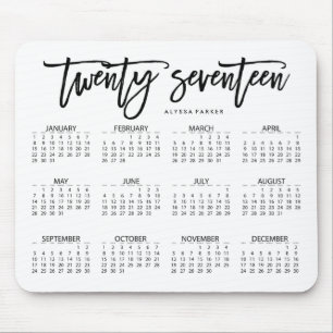 Tapis De Souris 2017 typographie moderne du calendrier