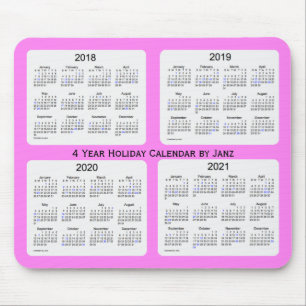 Tapis De Souris 2018-2021 calendrier violet de vacances par Janz