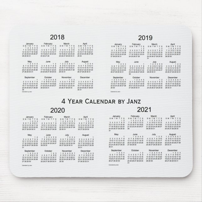 Tapis De Souris 2018-2021 fumée blanche calendrier de 4 ans par (Devant)