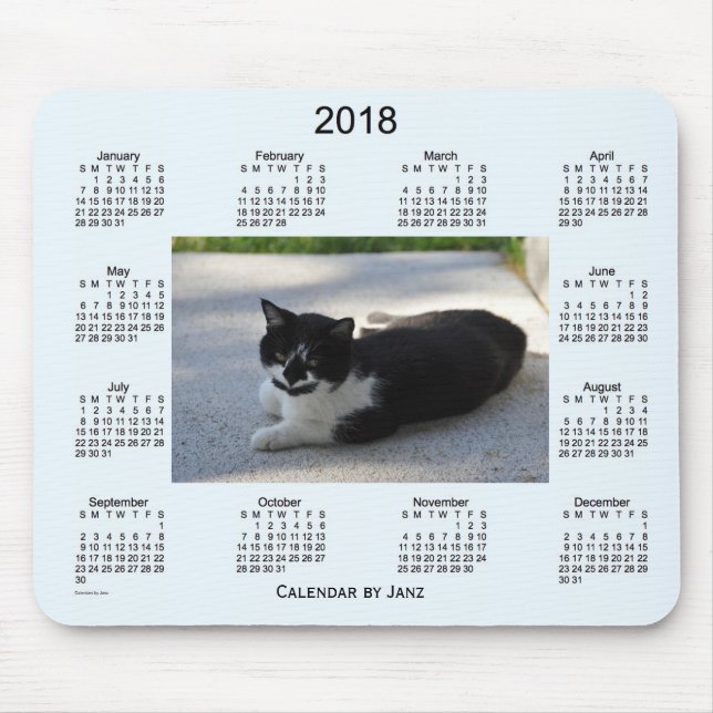 Tapis De Souris 2018 calendriers impertinents de chat par Janz (Devant)