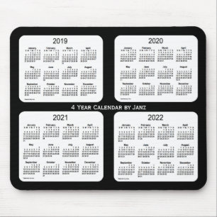 Tapis De Souris 2019-2022 noir calendrier de 4 ans par Janz