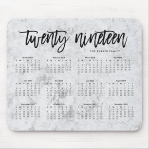 Tapis De Souris 2019 typographie du calendrier   et regard