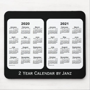 Tapis De Souris 2020-2021 Calendrier 2 ans noir et blanc par Janz