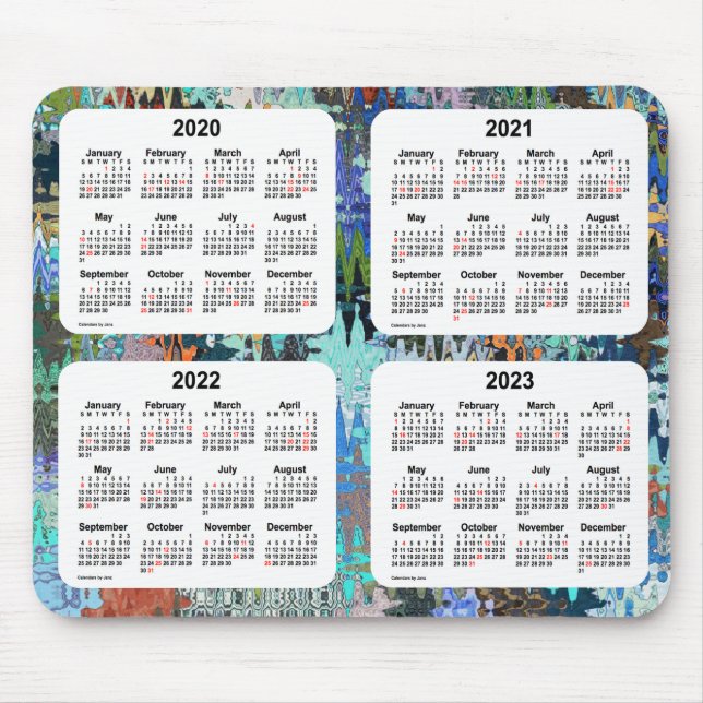 Tapis De Souris 2020-2023 calendrier de vacances d'édredon fol par (Devant)