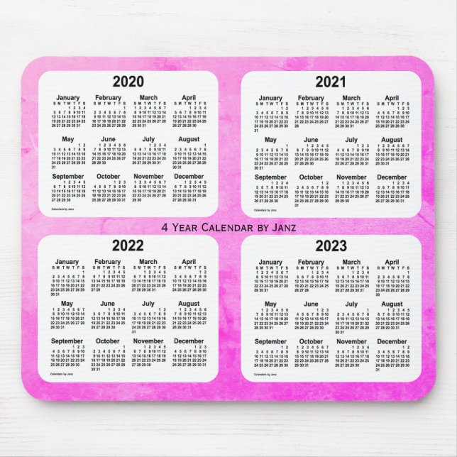 Tapis De Souris 2020-2023 Violet calendrier de 4 ans par Janz Fade (Devant)