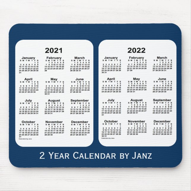 Tapis De Souris 2021-2022 Police Box Blue 2 Year Calendar par Janz (Devant)