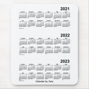 Tapis De Souris 2021-2023 White 3 Year Calendar by Janz