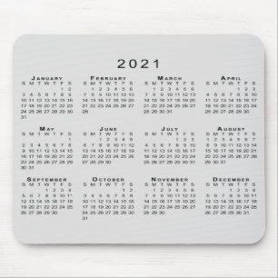 Tapis De Souris 2021 Calendar Simple Gray and Black