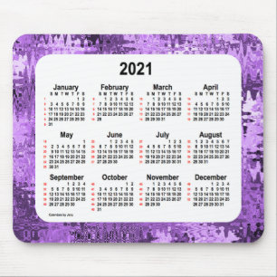 Tapis De Souris 2021 Crazy Quilt Purple 52 Semaines Calendrier par