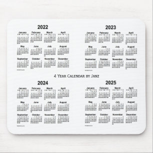 Tapis De Souris 2022-2025 blanc calendrier de 4 ans par Janz