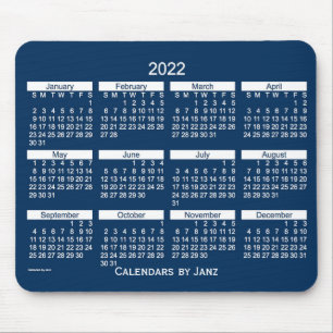 Tapis De Souris 2022 Police Box Blue Bold Calendar par Janz