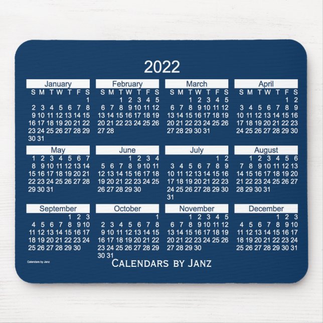 Tapis De Souris 2022 Police Box Blue Bold Calendar par Janz (Devant)