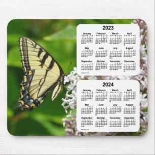 Tapis De Souris 2023-2024 Calendrier des papillons Swallowtail par