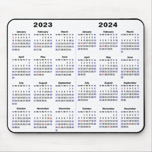 Tapis De Souris 2023 - 2024 Calendrier Minimaliste 2 ans Calendrie