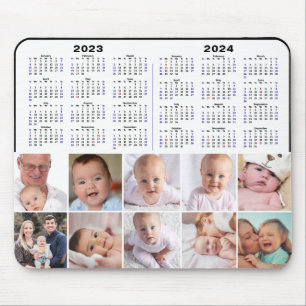 Tapis De Souris 2023 - 2024 Calendrier personnalisé photo de famil