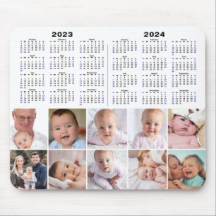 Tapis De Souris 2023 - 2024 Calendrier personnalisé photo de famil