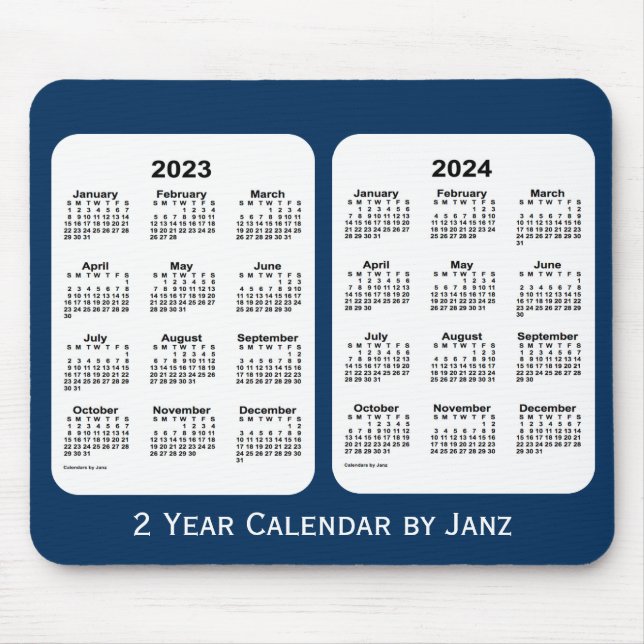 Tapis De Souris 2023-2024 Police Box Blue 2 Year Calendar par Janz (Devant)