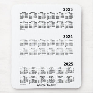 Tapis De Souris 2023-2025 blanc calendrier de 3 ans par Janz