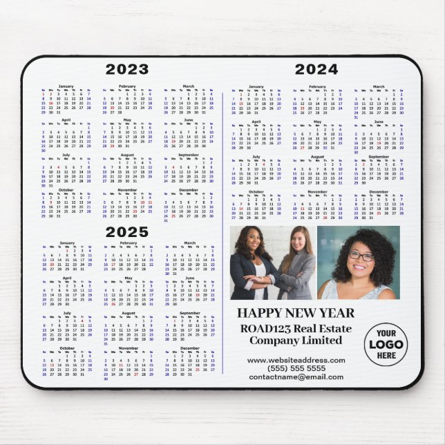 Tapis De Souris 2023 - 2025 Calendrier Moderne Business Minimalist (Devant)
