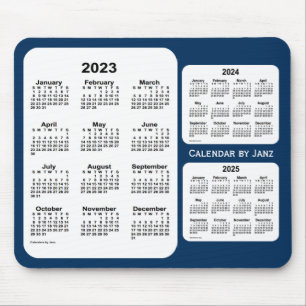 Tapis De Souris 2023-2025 Police Box Blue Calendrier de 3 ans par