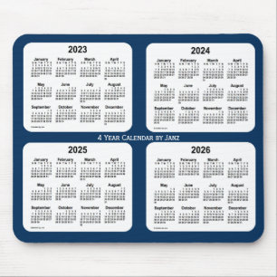 Tapis De Souris 2023-2026 bleu de boîte de police calendrier de 4
