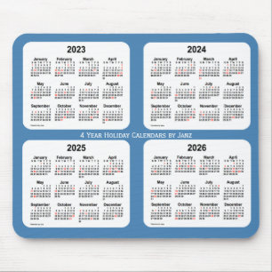 Tapis De Souris 2023-2026 calendrier de vacances de bleu en acier