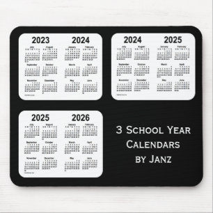 Tapis De Souris 2023-2026 calendriers au néon noirs d'année